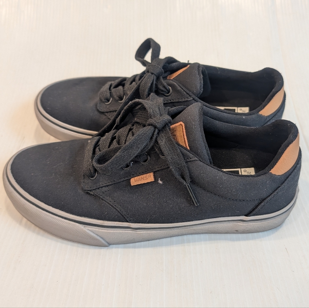 VANS Men's Atwood Deluxe Black Canvas Lowtop Sneakers Skate Shoes Size 8 - Picture 4 of 11